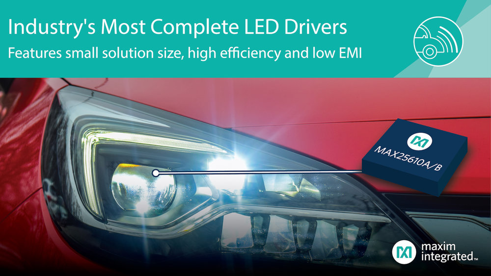 Les drivers de LED compacts Maxim offrent les solutions les plus complètes du marché, avec un rendement élevé et un faible niveau d'émissions électromagnétiques